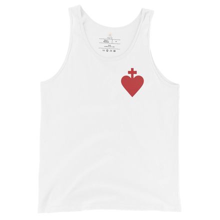 Staple Tank Top, Sacred Heart of Jesus, yjegla design, left chest 