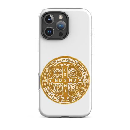 Tough Case for iPhone, St. Benedict Medal, 4ouume design, gold