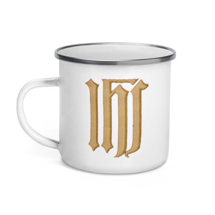 Enamel Mug, IHS, Golden Pattern, gedziz