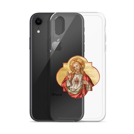 Clear Case for iPhone, Sacred Heart of Jesus, eq75pu design