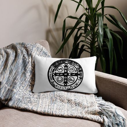 Pillow case 12x20, St. Benedict Medal, oih8m5 design