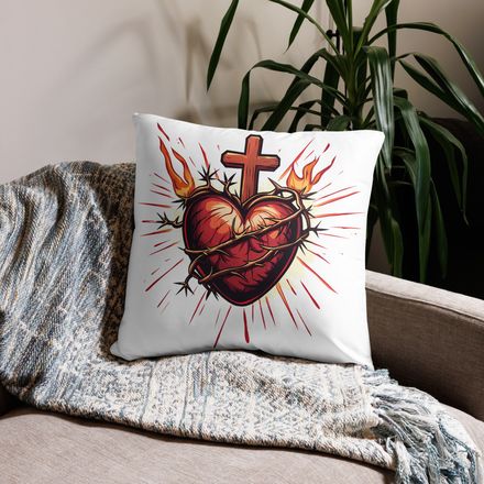 Pillow case 22x22, Sacred Heart of Jesus, uetiyj design 