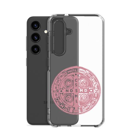 Clear Case for Samsung, St. Benedict Medal, 4ouume design, pink