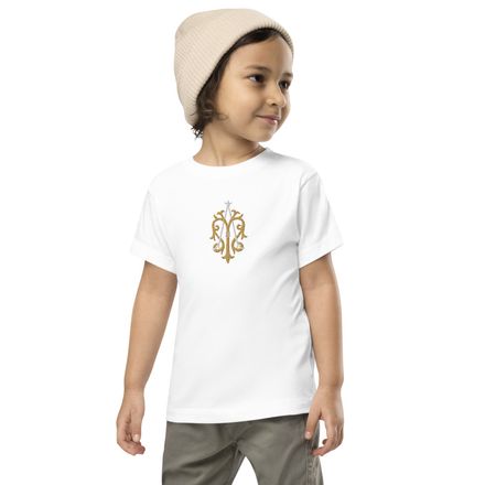 Embroidered Toddler Staple Tee, Auspice Maria, Crest, kgvlsx