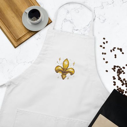 Embroidered Apron, Fleur de Lys, juffrs