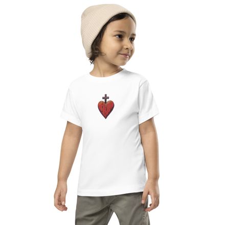 Embroidered Toddler Staple Tee, Sacred Heart of Jesus, 9i93k9 design