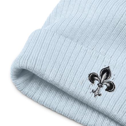 Ribbed Knit Beanie, Fleur de Lys, vyheul 
