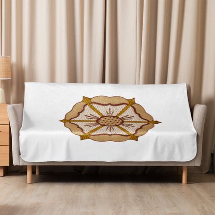 Sublimated Sherpa Blanket, Monstrance with Golden Pattern, eneyoj, vertical