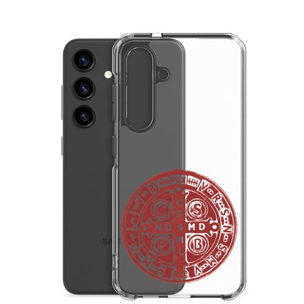 Clear Case for Samsung, St. Benedict Medal, 4ouume design, red