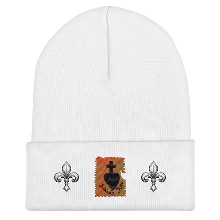 Cuffed Beanie, Sacré Coeur, Dieu de Roi, Vendée Chouan, sqpbrl design, Fleur de Lys