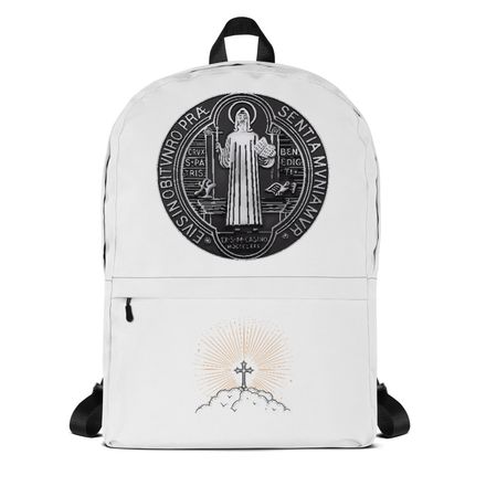Backpack, St. Benedict Medal, ej0ojq design