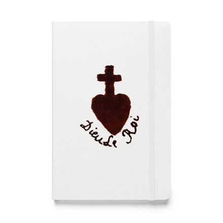 Hardcover Bound Notebook, Sacré Coeur, Dieu de Roi, Vendée Chouan, obymh4 design