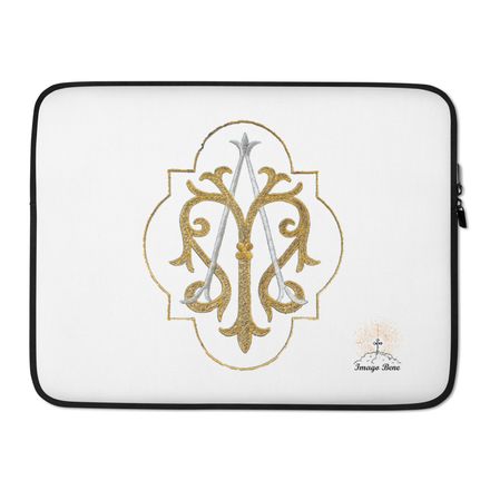 Laptop Sleeve, Auspice Maria, Crest with outer edge, kdegvj