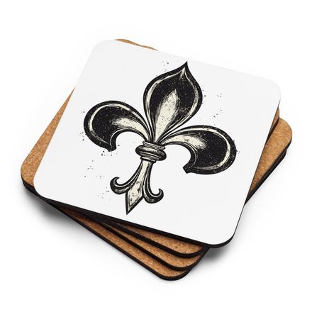 Cork-Back Coaster, Fleur de Lys, vyheul