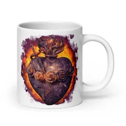   White Glossy Mug, 20oz, Immaculate Heart Of Mary, vfh1tk design