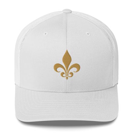 Retro Trucker Hat, Fleur de Lys, 3o7u6f 