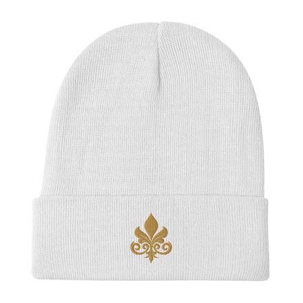Knit Beanie, Fleur de Lys, q4x75x 
