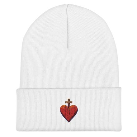 Cuffed Beanie, Sacred Heart of Jesus, 9i93k9 design