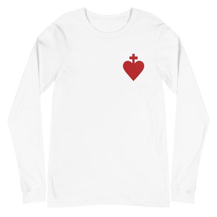 Unisex Long Sleeve Tee, Sacred Heart of Jesus, yjegla design
