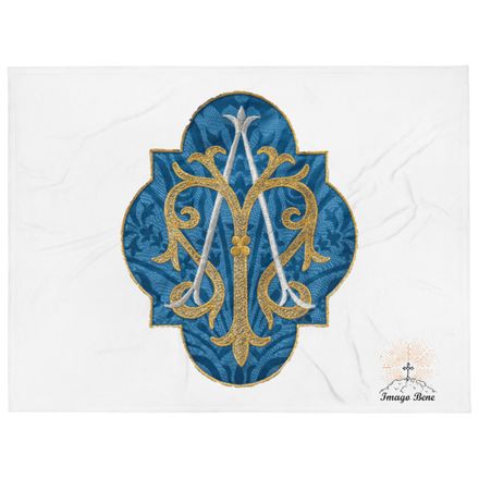 Throw Blanket, Auspice Maria, Crest with rounded Cross, u3bkt0