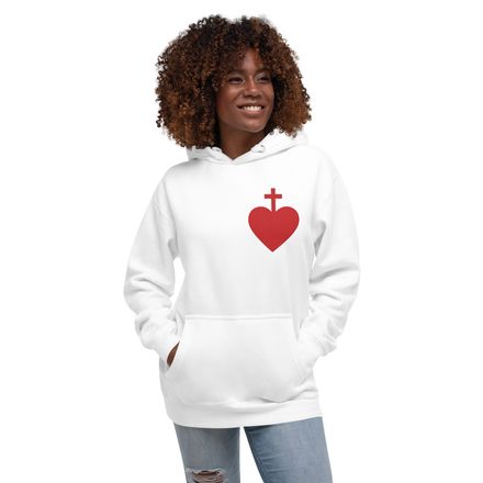 Unisex Premium Hoodie, Sacred Heart of Jesus, 7ugqf9 design, left chest