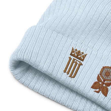 Ribbed Knit Beanie, IHS with Crown And Monstrance Tree, hdch0f