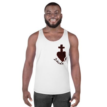 Men&#x27;s Tank Top, Sacré Coeur, Dieu de Roi, Vendée Chouan, obymh4 design, left chest