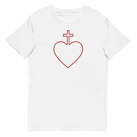 Men&#x27;s Premium Cotton T-Shirt, Sacred Heart of Jesus, 7ugqf9 hollow design