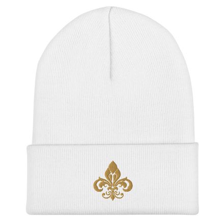 Cuffed Beanie, Fleur de Lys, pt5ruy 