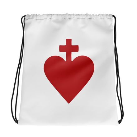 Drawstring Bag, Sacred Heart of Jesus, yjegla design 