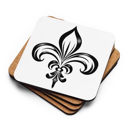 Cork-Back Coaster, Fleur de Lys, vnd7rr