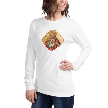 Unisex Long Sleeve Tee, Sacred Heart of Jesus, eq75pu design