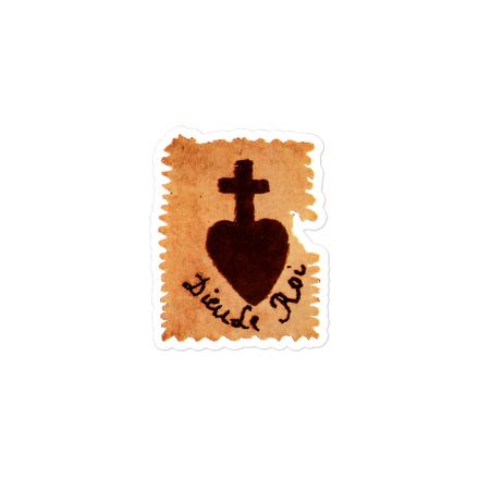 Sticker 3x3, Sacré Coeur, Dieu de Roi, Vendée Chouan, sqpbrl design