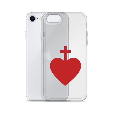 Clear Case for iPhone, Sacred Heart of Jesus, 7ugqf9 design