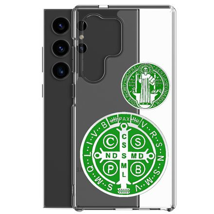 Clear Case for Samsung, St. Benedict Medal, idjfae design, green