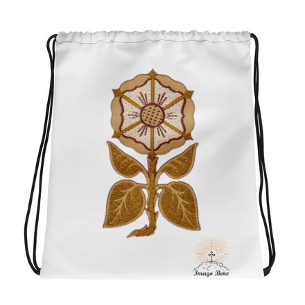 Drawstring Bag, Monstrance Tree with Golden Pattern, 7rmavy