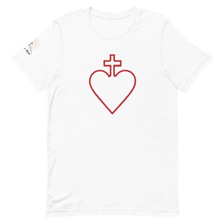 Unisex Staple T-Shirt, Sacred Heart of Jesus, yjegla hollow design
