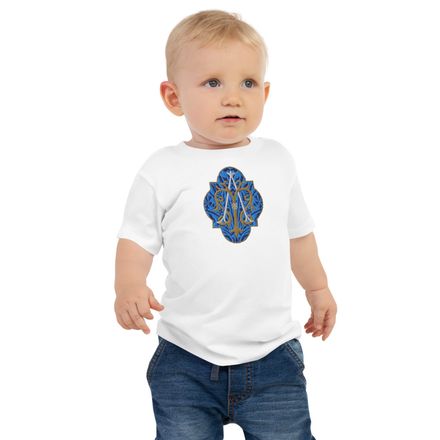 Embroidered Baby Staple Tee, Auspice Maria, Crest with rounded Cross, u3bkt0