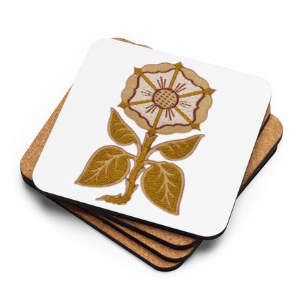 Cork-Back Coaster, Monstrance Tree with Golden Pattern, 7rmavy