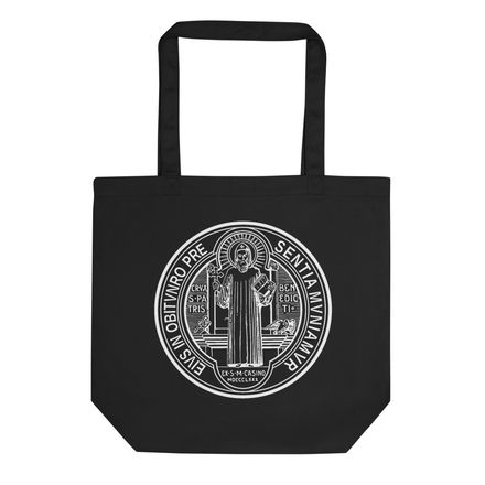 Eco Tote, St. Benedict Medal, filt5a design, inverse