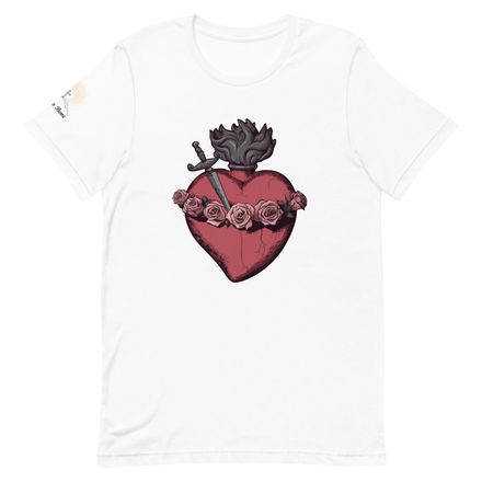 Unisex Staple T-Shirt, Immaculate Heart Of Mary, g6e1do design, front centre chest