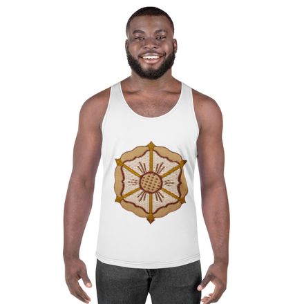 Men&#x27;s Tank Top, Monstrance with Golden Pattern, eneyoj