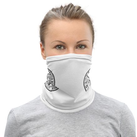 Neck Gaiter, St. Benedict Medal, filt5a design, side-by-side, half