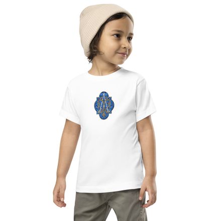 Embroidered Toddler Staple Tee, Auspice Maria, Crest with rounded Cross, u3bkt0