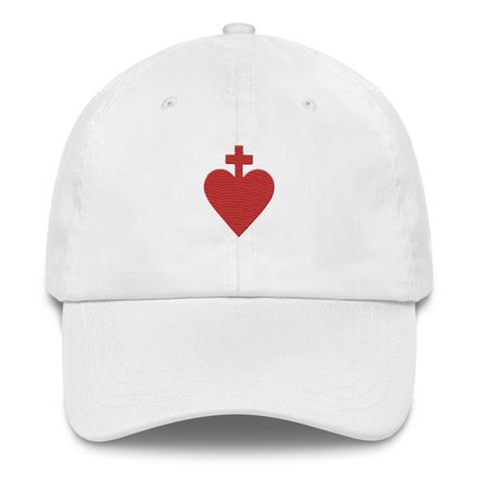 Classic Dad Hat, Sacred Heart of Jesus, yjegla design 