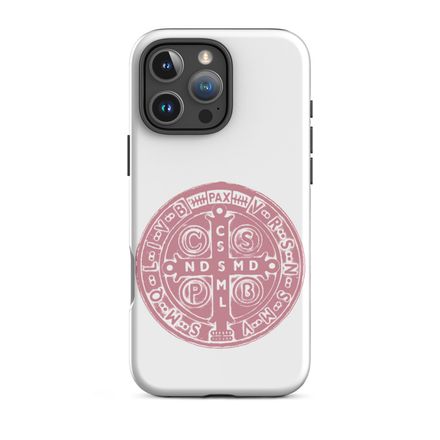 Tough Case for iPhone, St. Benedict Medal, 4ouume design, pink