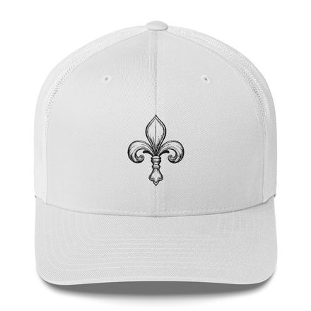 Retro Trucker Hat, Fleur de Lys, 4g3tyi 