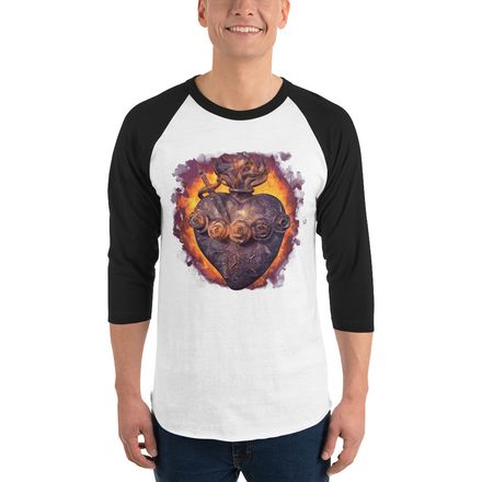 Unisex 3/4 Sleeve Raglan Shirt, Immaculate Heart Of Mary, vfh1tk design
