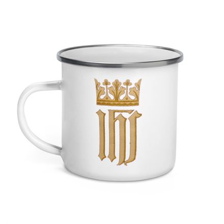 Enamel Mug, IHS with Crown And Monstrance, lwaktc