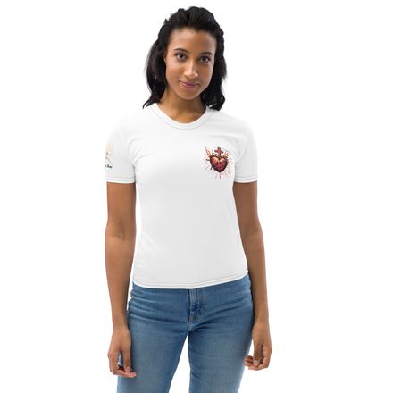 Women&#x27;s Crew Neck T-Shirt, Sacred Heart of Jesus, uetiyj design